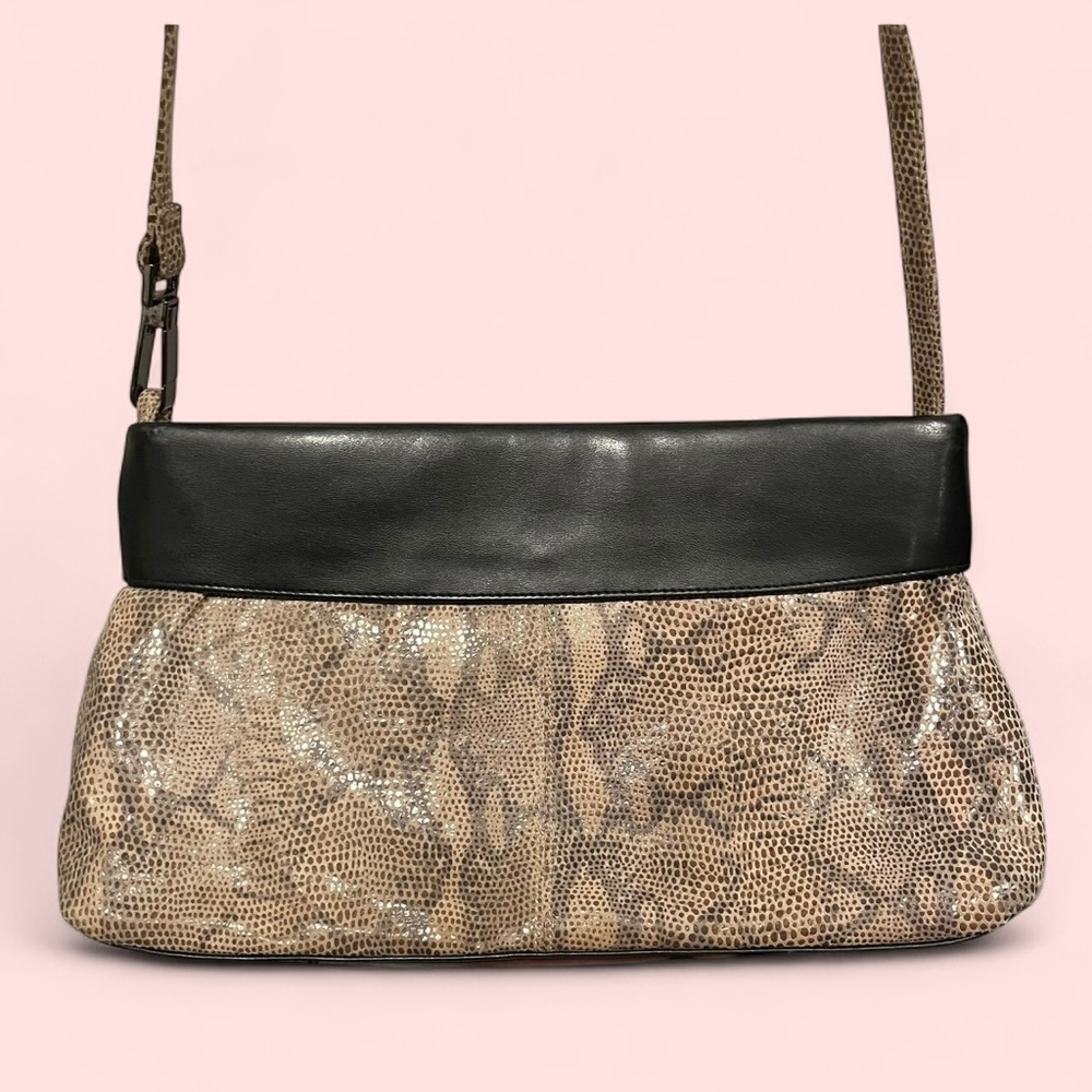 Vintage 70’s-80’s Cee Klein leather mix snake print indie sleaze bag shoulder